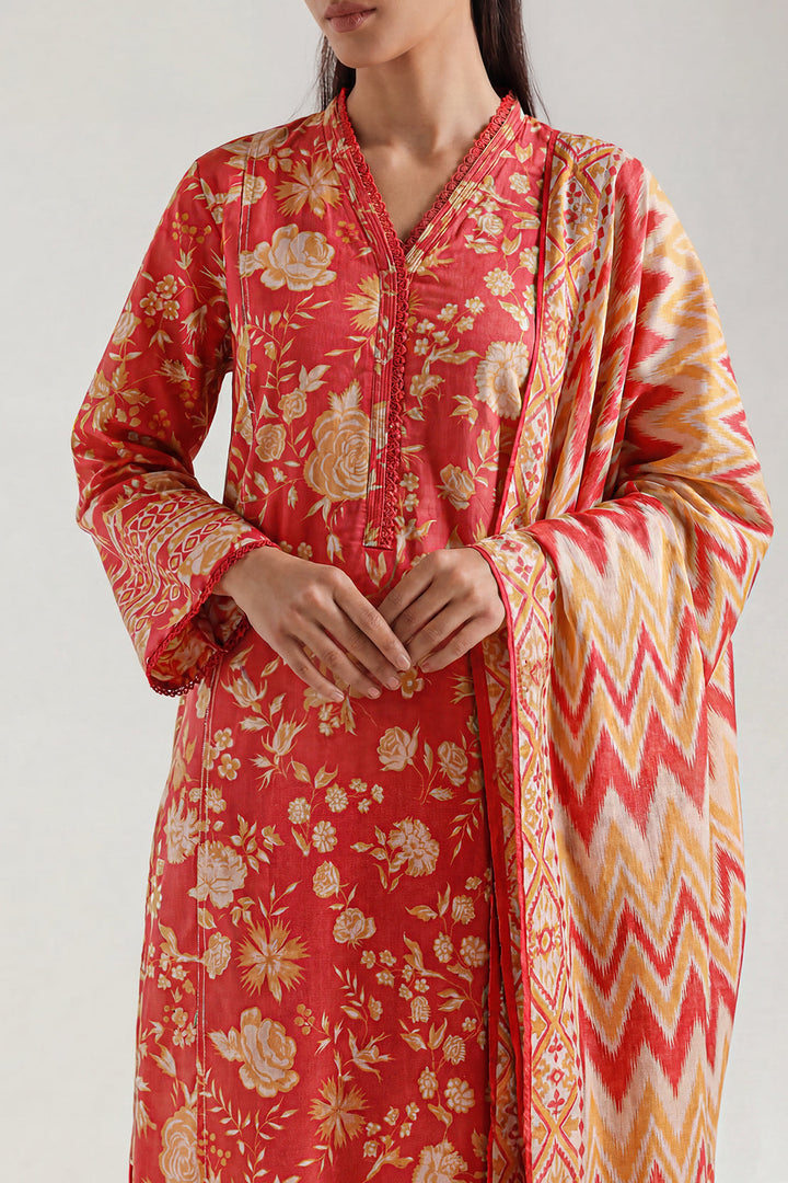 Unstitched Printed Lawn 3 Piece