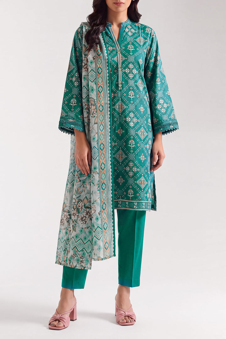 Unstitched Printed Lawn 3 Piece