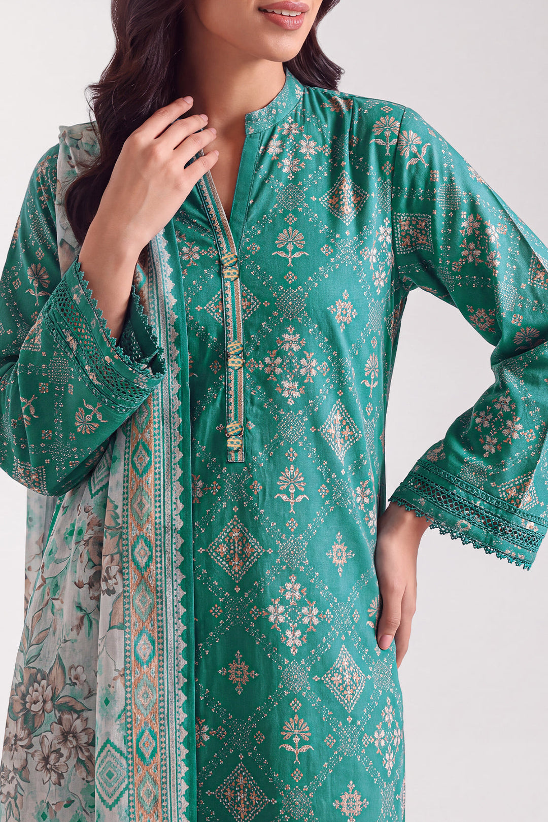 Unstitched Printed Lawn 3 Piece