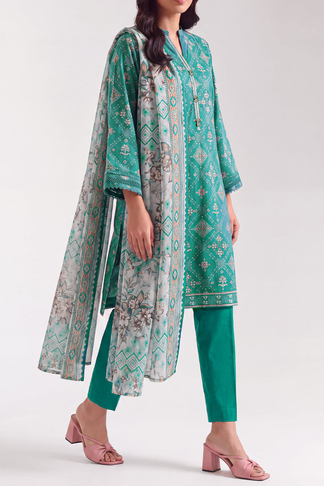 Unstitched Printed Lawn 3 Piece