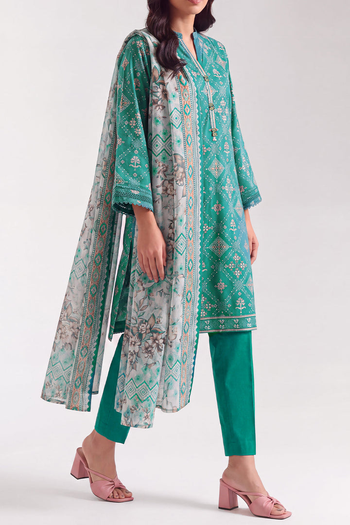 Unstitched Printed Lawn 3 Piece