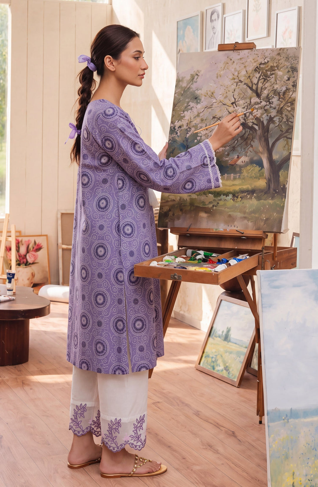 Embroidered Cotton Lawn Stitched 2 Piece Co-ord Set