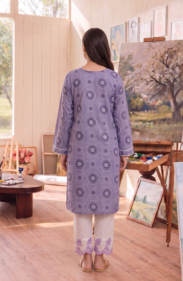 Embroidered Cotton Lawn Stitched 2 Piece Co-ord Set