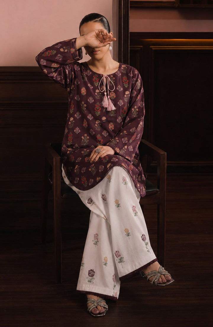 Embroidered Cotton Lawn Stitched 2 Piece Co-ord Set