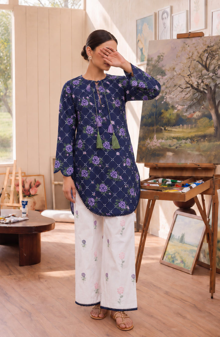 Embroidered Cotton Lawn Stitched 2 Piece Co-ord Set