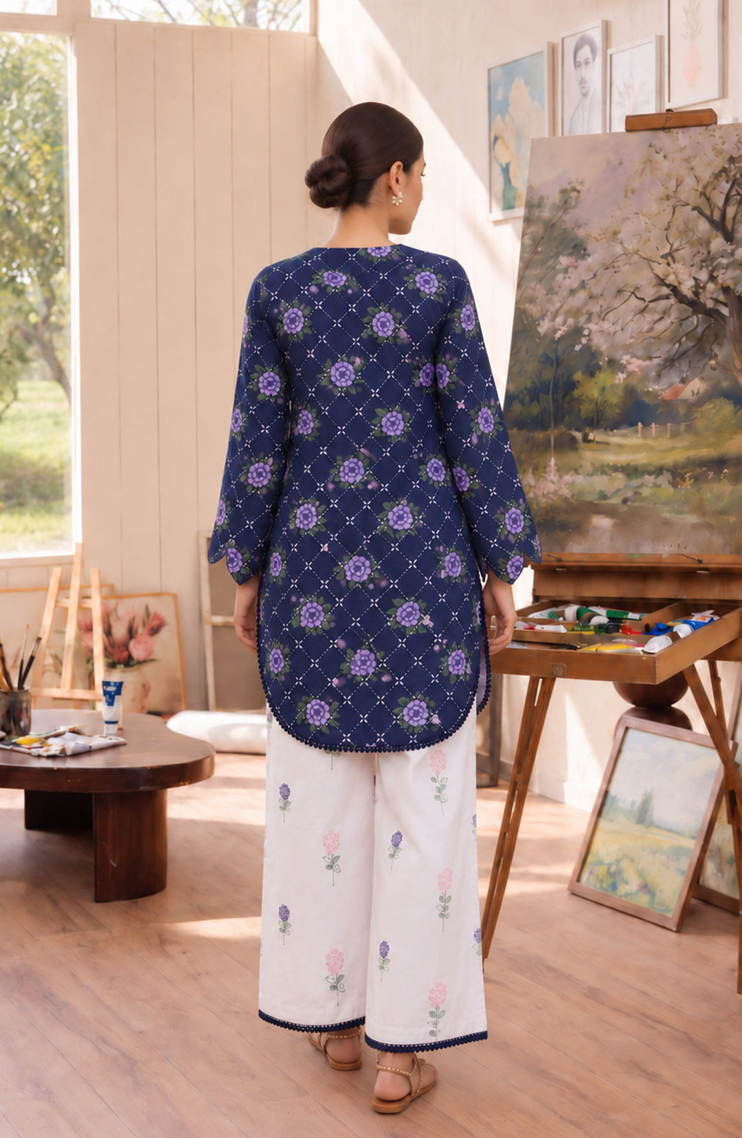 Embroidered Cotton Lawn Stitched 2 Piece Co-ord Set