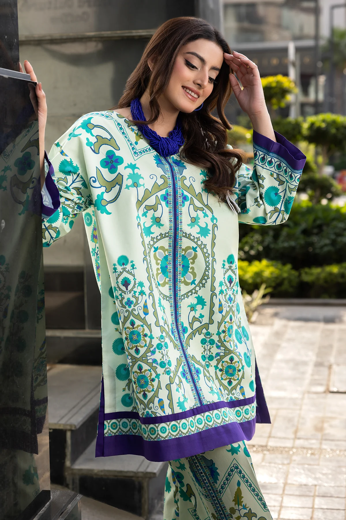 2-PC Printed Cotton Suit