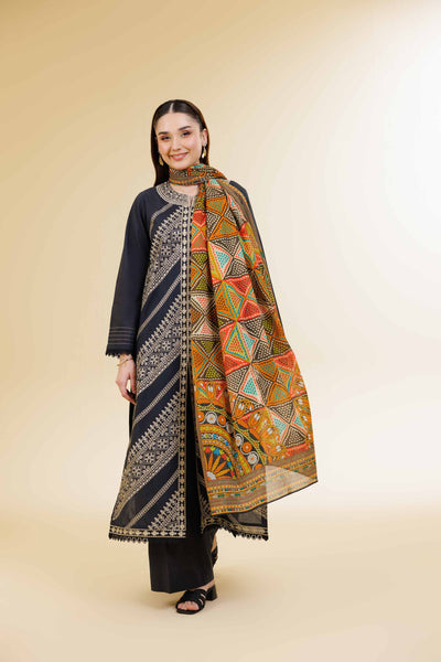 3 Piece - Digital Printed Embroidered Suit