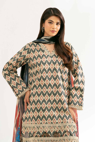 3 Piece - Digital Printed Embroidered Suit