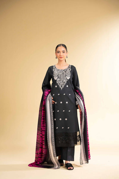 3 Piece - Printed Embroidered Suit