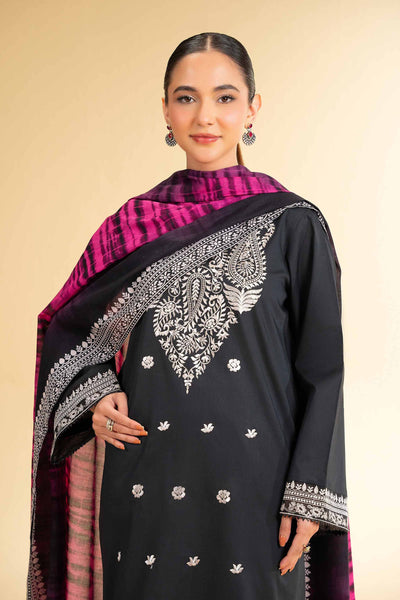 3 Piece - Printed Embroidered Suit