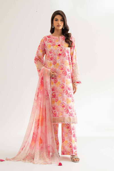 3 Piece - Digital Printed Embroidered Suit