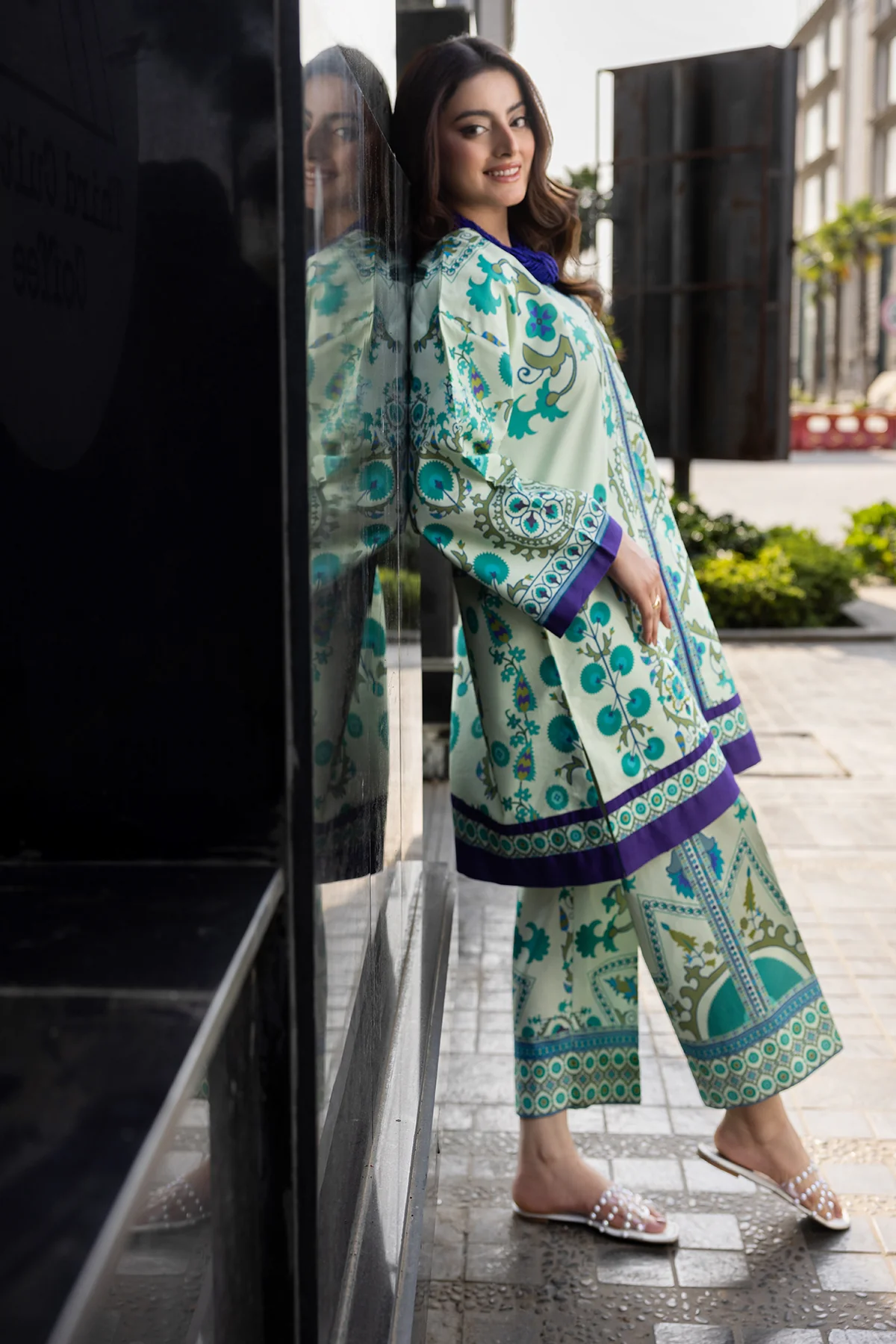 2-PC Printed Cotton Suit