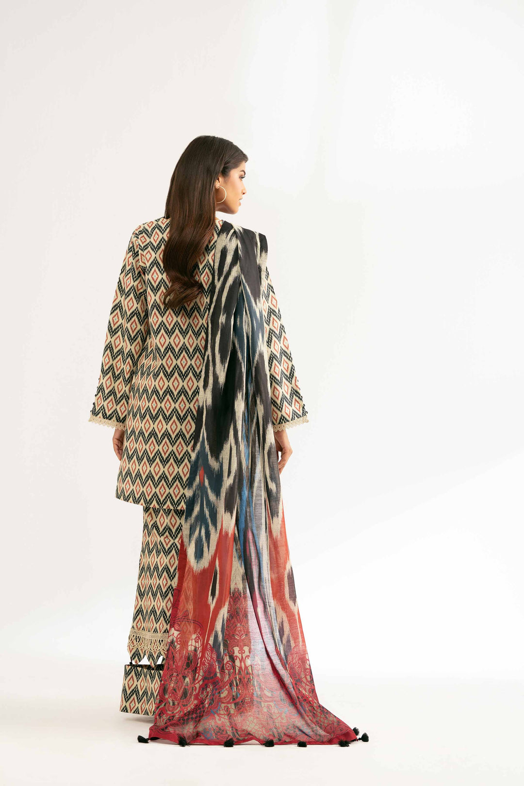 3 Piece - Digital Printed Embroidered Suit