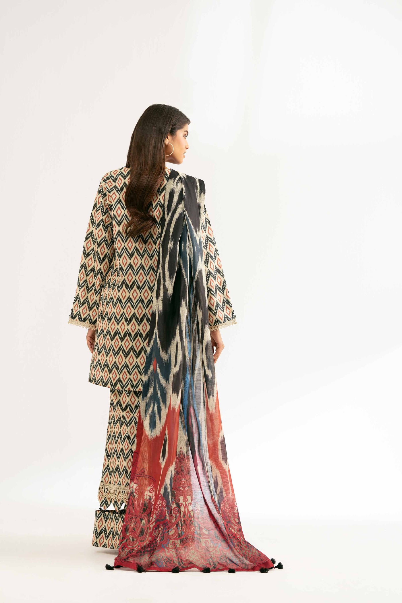 3 Piece - Digital Printed Embroidered Suit
