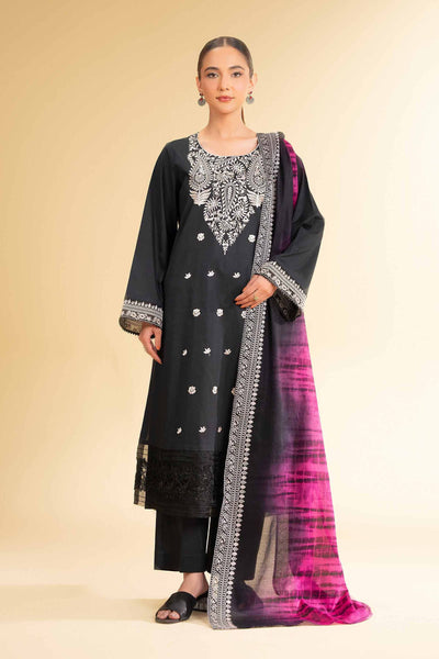 3 Piece - Printed Embroidered Suit