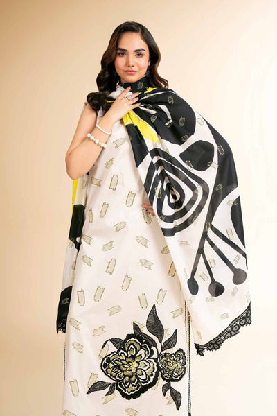 3 Piece - Digital Printed Embroidered Suit