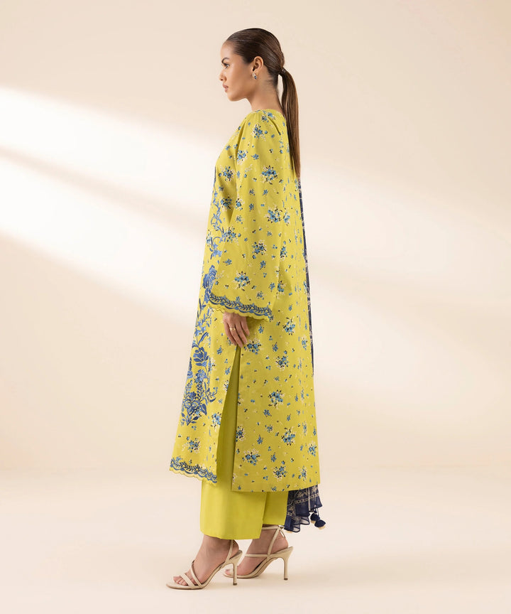 3 Piece - Embroidered Cotton Suit
