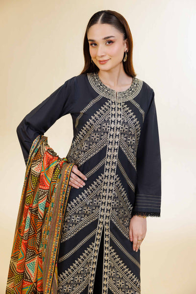 3 Piece - Digital Printed Embroidered Suit