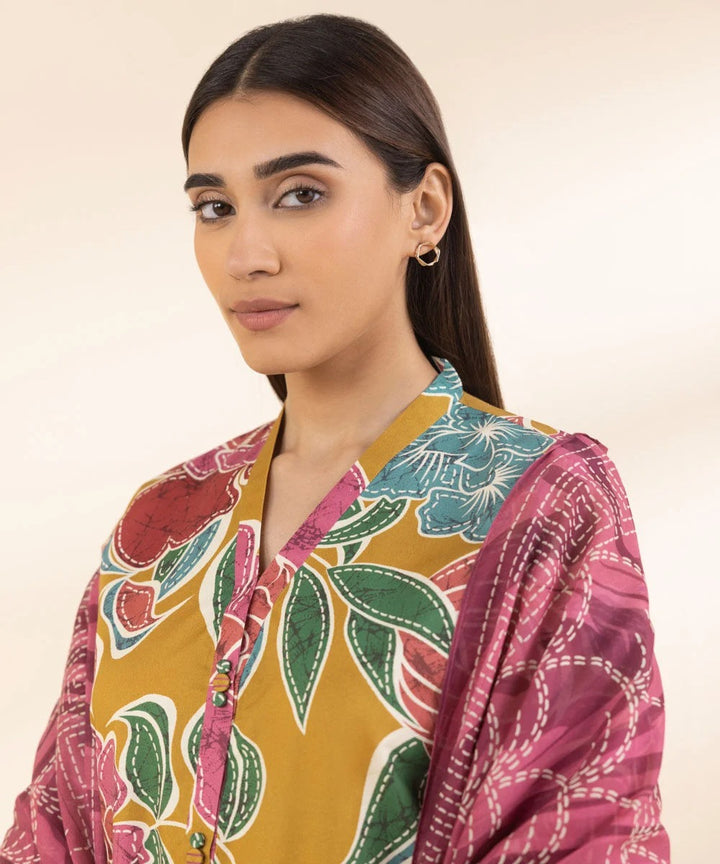 3 PIECE - PRINTED COTTON SUIT