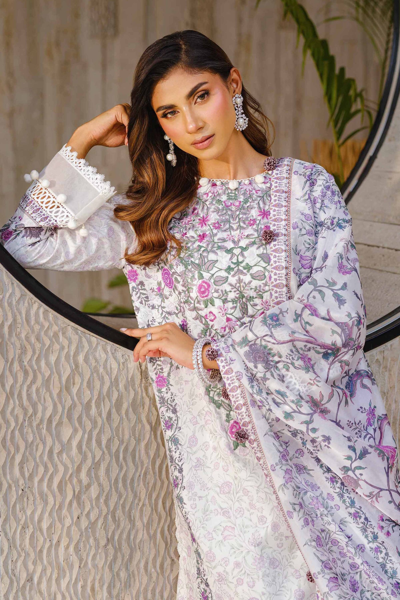 3 Piece - Digital Printed Embroidered Suit