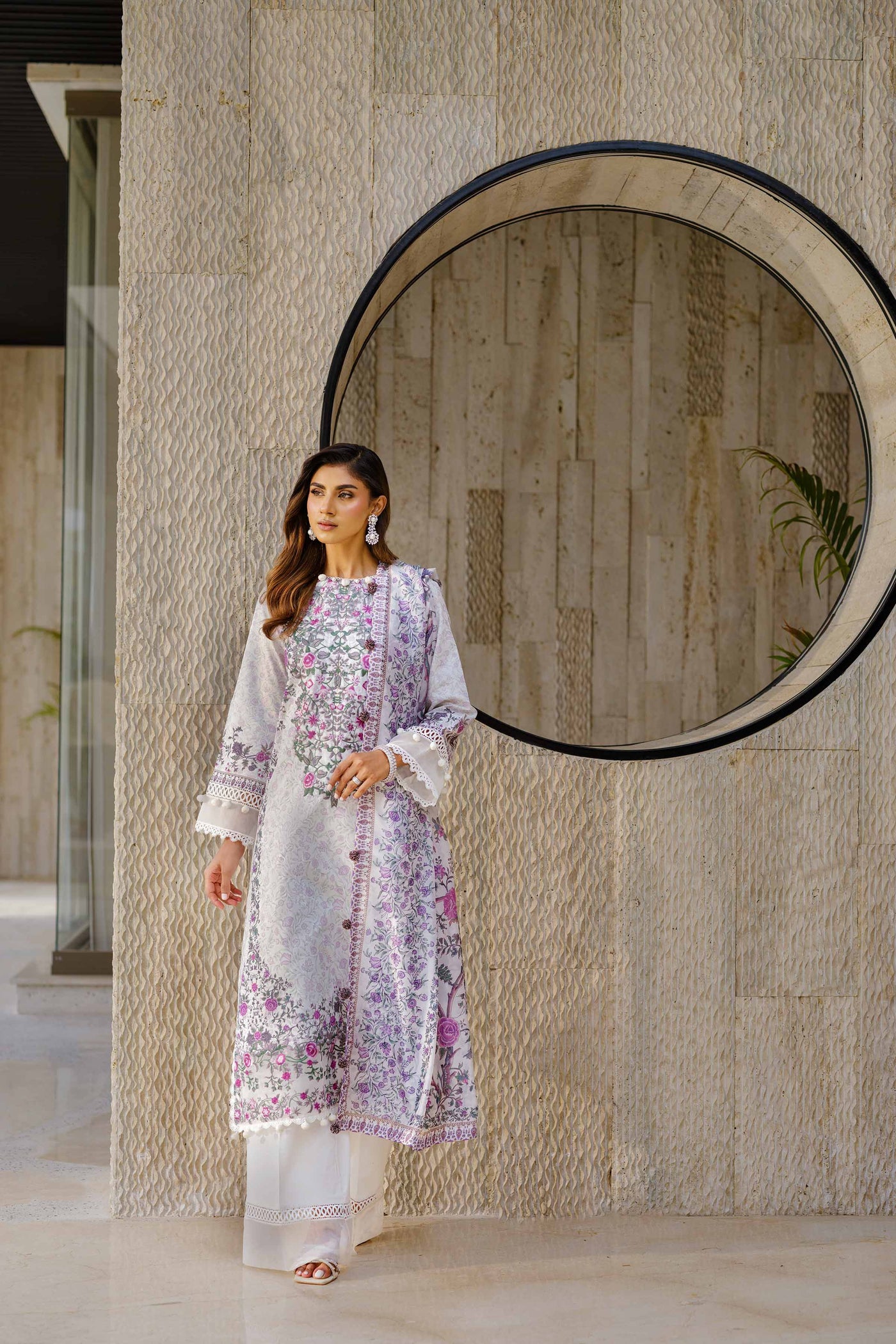 3 Piece - Digital Printed Embroidered Suit