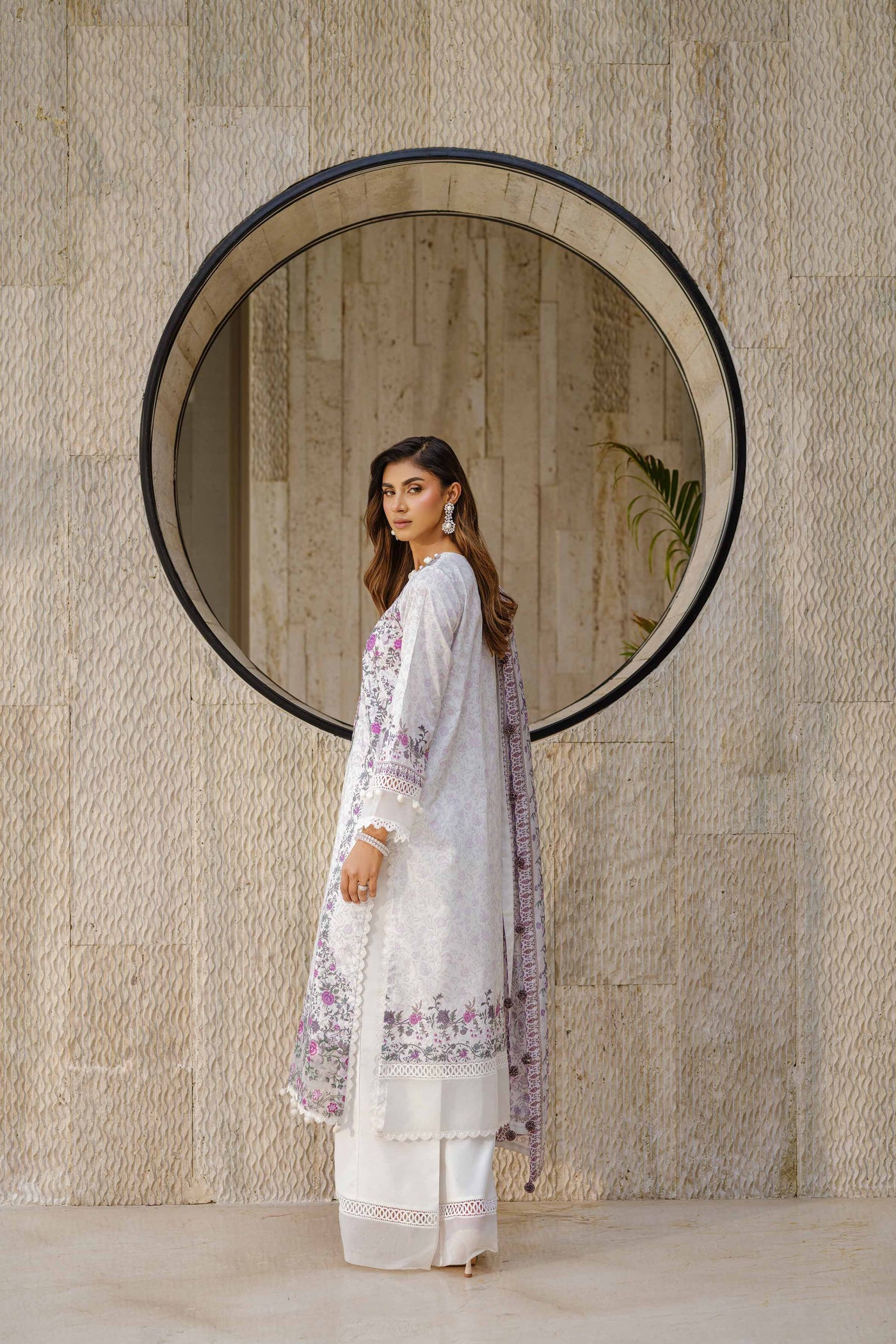 3 Piece - Digital Printed Embroidered Suit