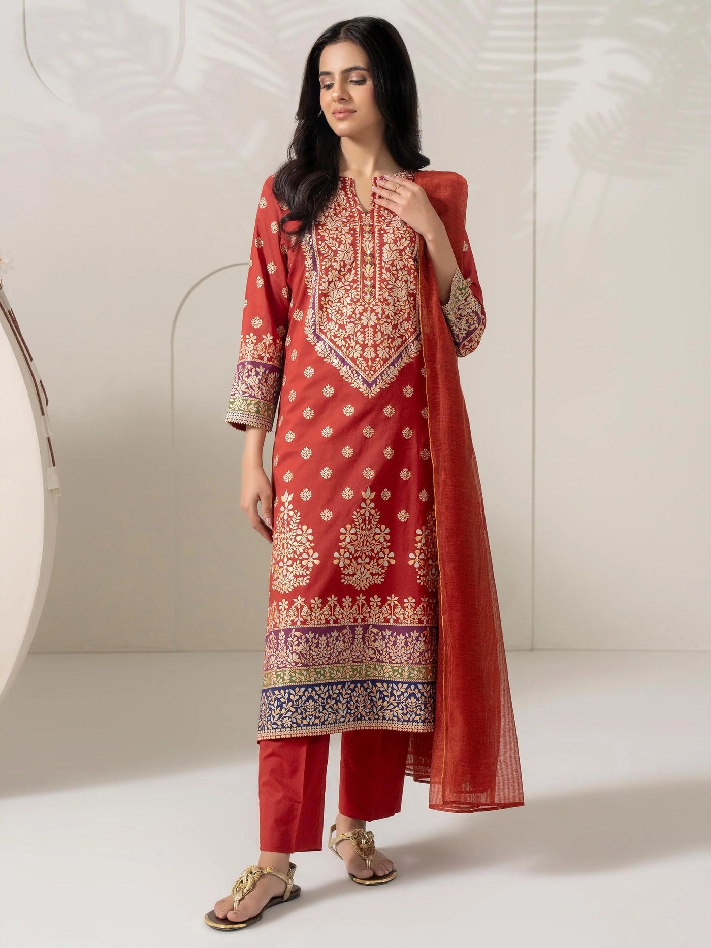 3 Piece Lawn Suit-Paste Print (Pret)
