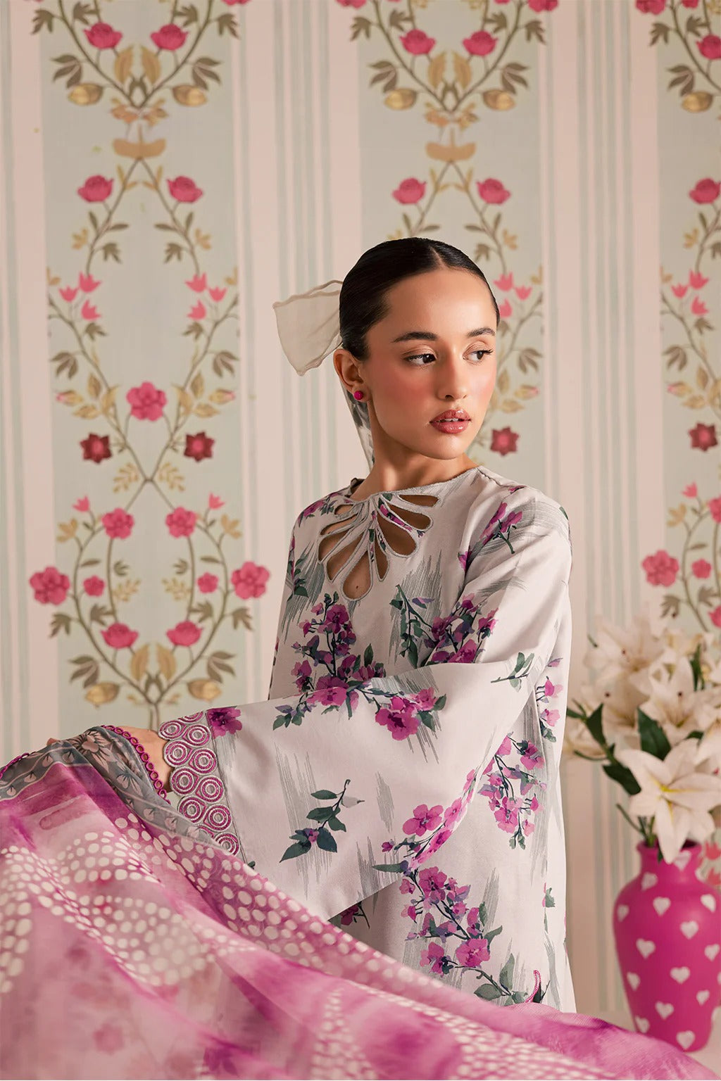 3-Piece Silk Printed Suit