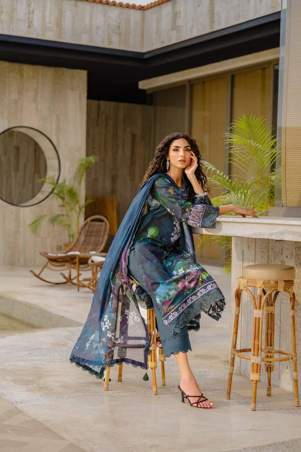 3 Piece - Digital Printed Embroidered Suit
