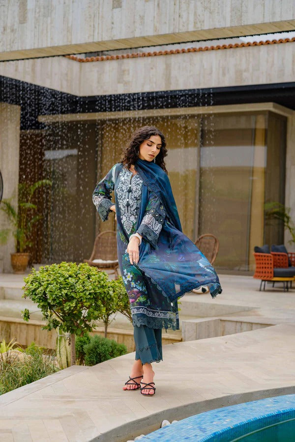 3 Piece - Digital Printed Embroidered Suit