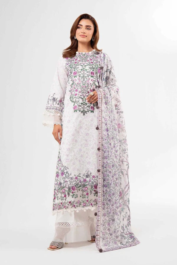 3 Piece - Digital Printed Embroidered Suit