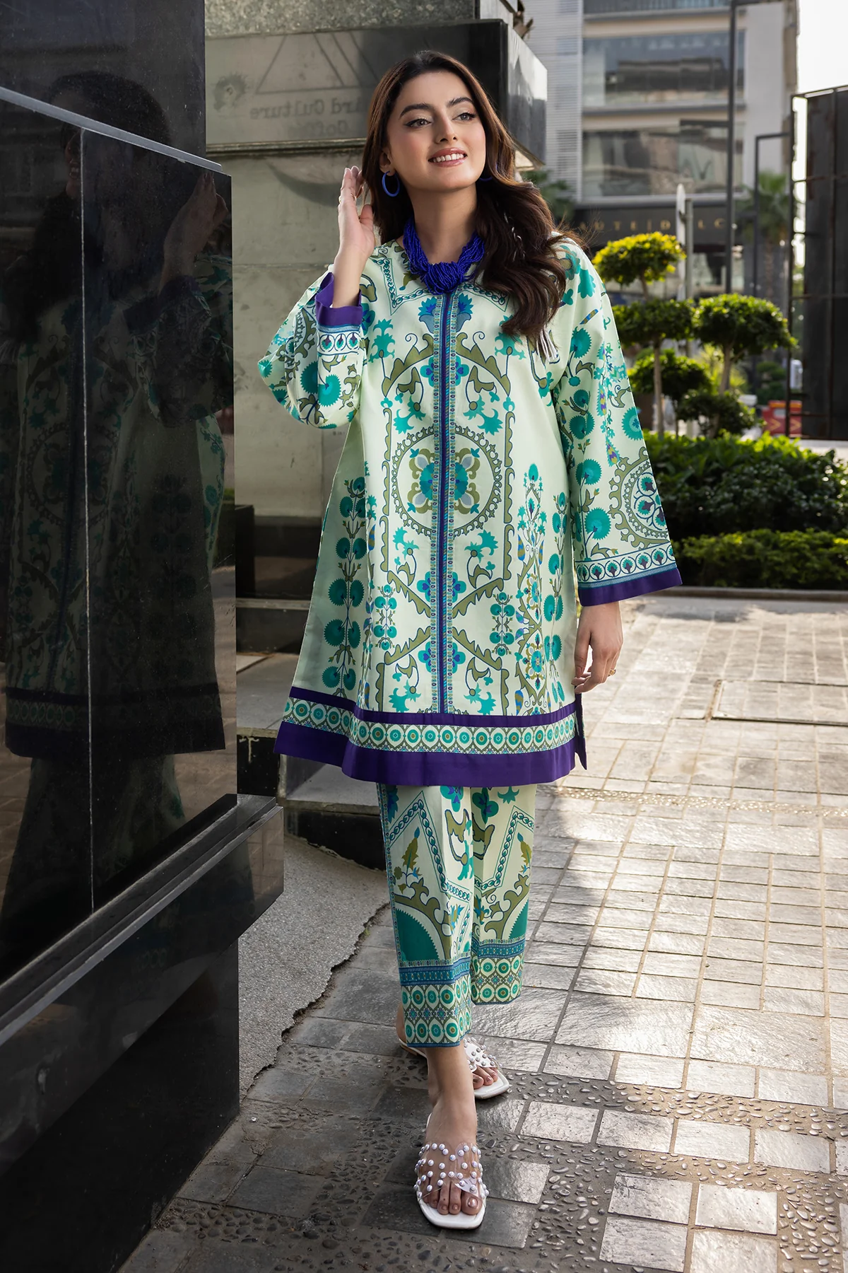 2-PC Printed Cotton Suit
