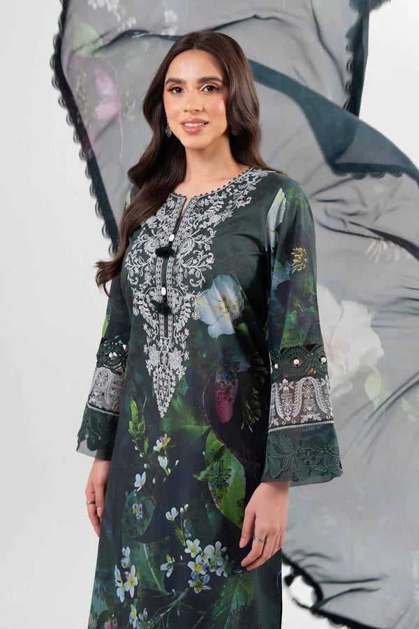 3 Piece - Digital Printed Embroidered Suit