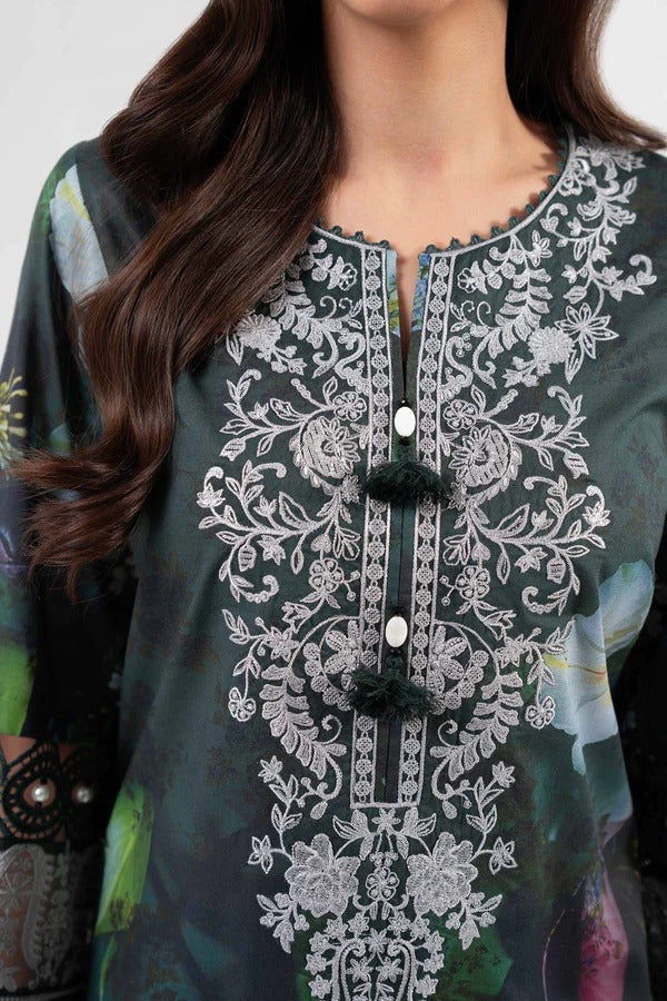 3 Piece - Digital Printed Embroidered Suit