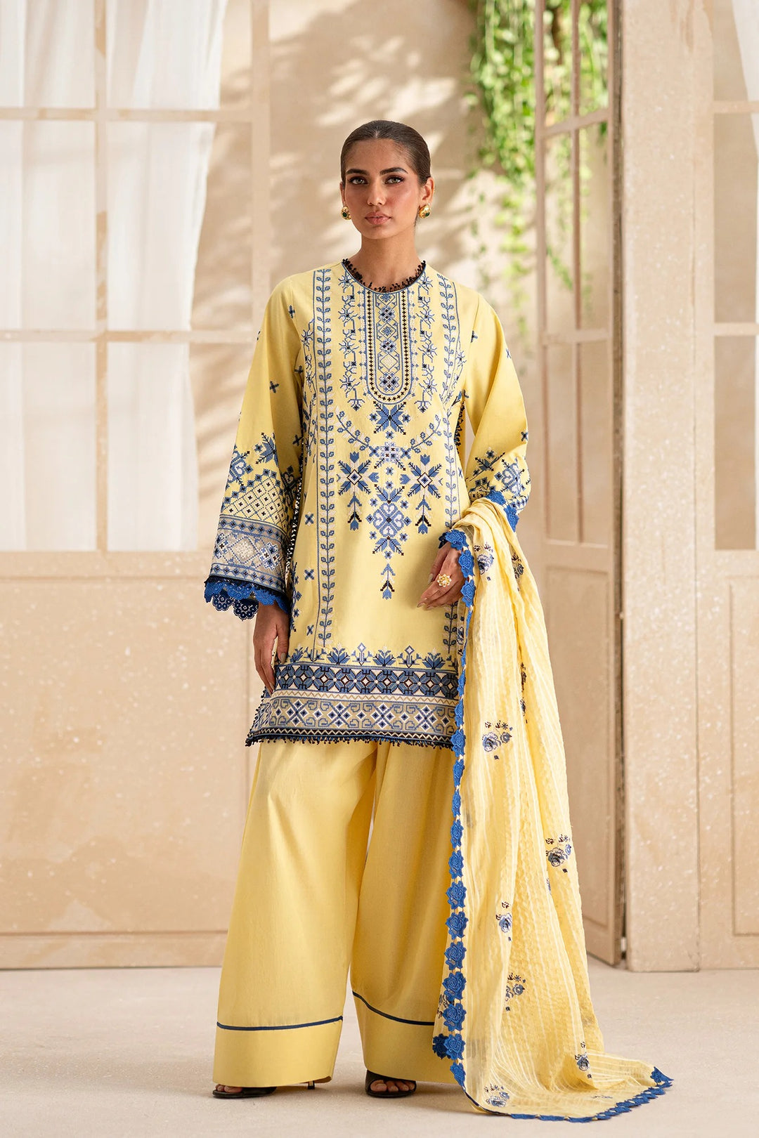 EMBROIDERED LAWN SUIT