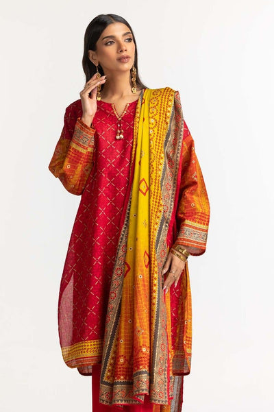 GUL Ahmed Gold Printed Lawn