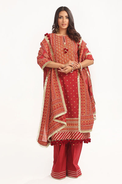 3 Piece Unstitched Lacquer Printed Lawn Suit