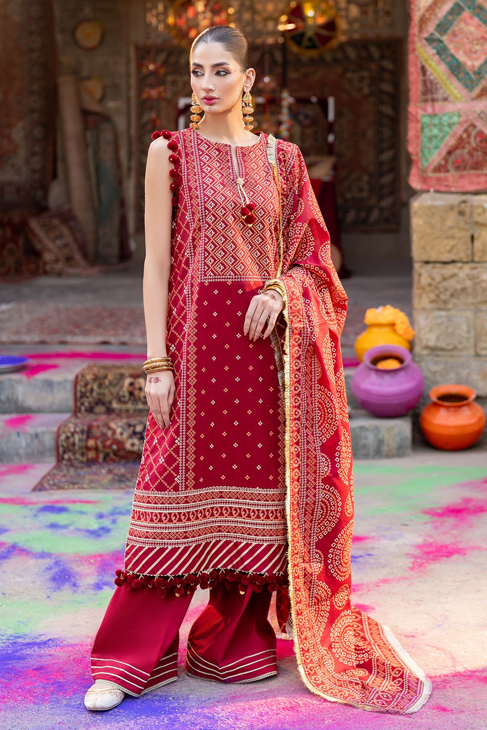 3 Piece Unstitched Lacquer Printed Lawn Suit