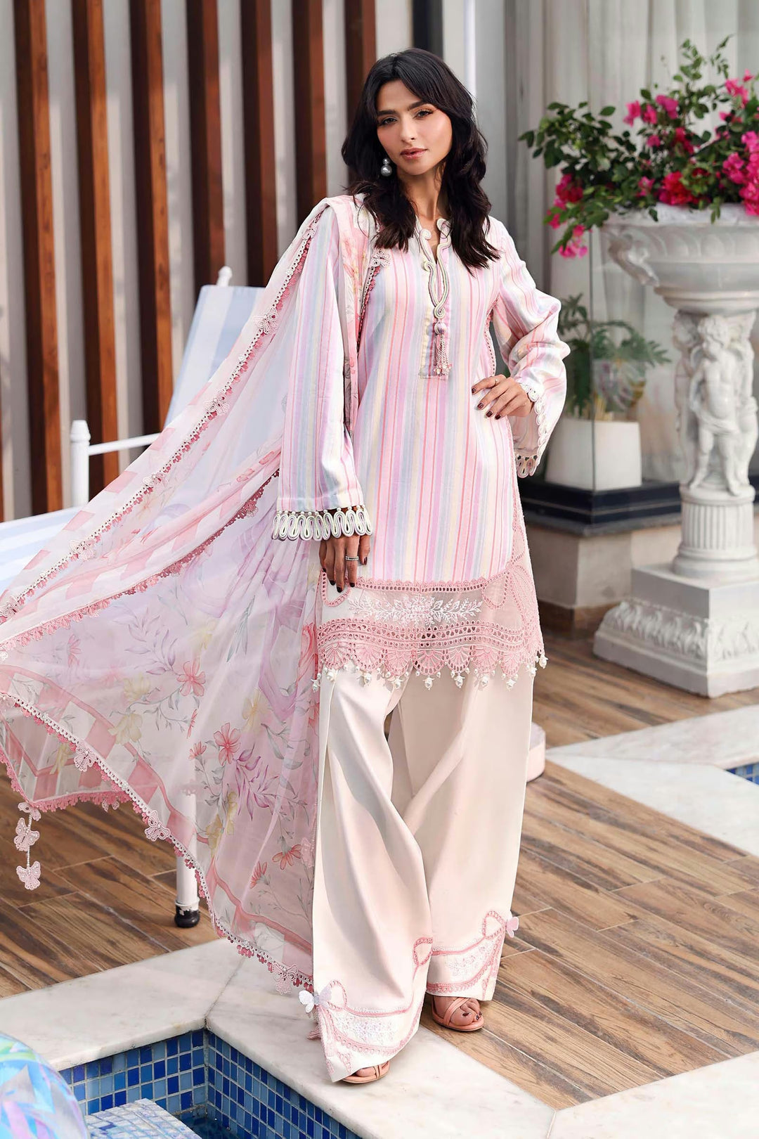 3 Piece Unstitched Embroidered Lawn Suit