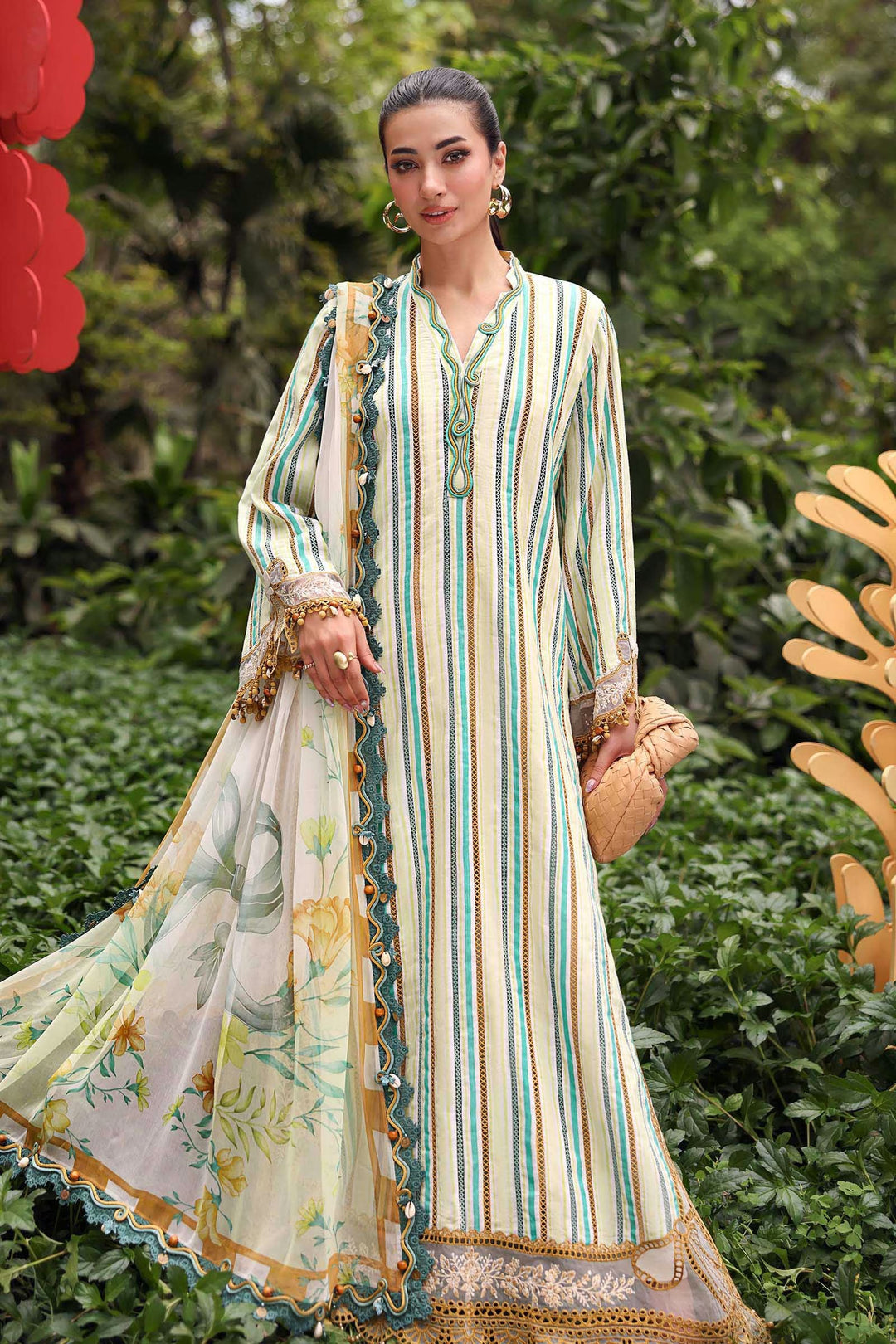 3 Piece Unstitched Embroidered Lawn Suit