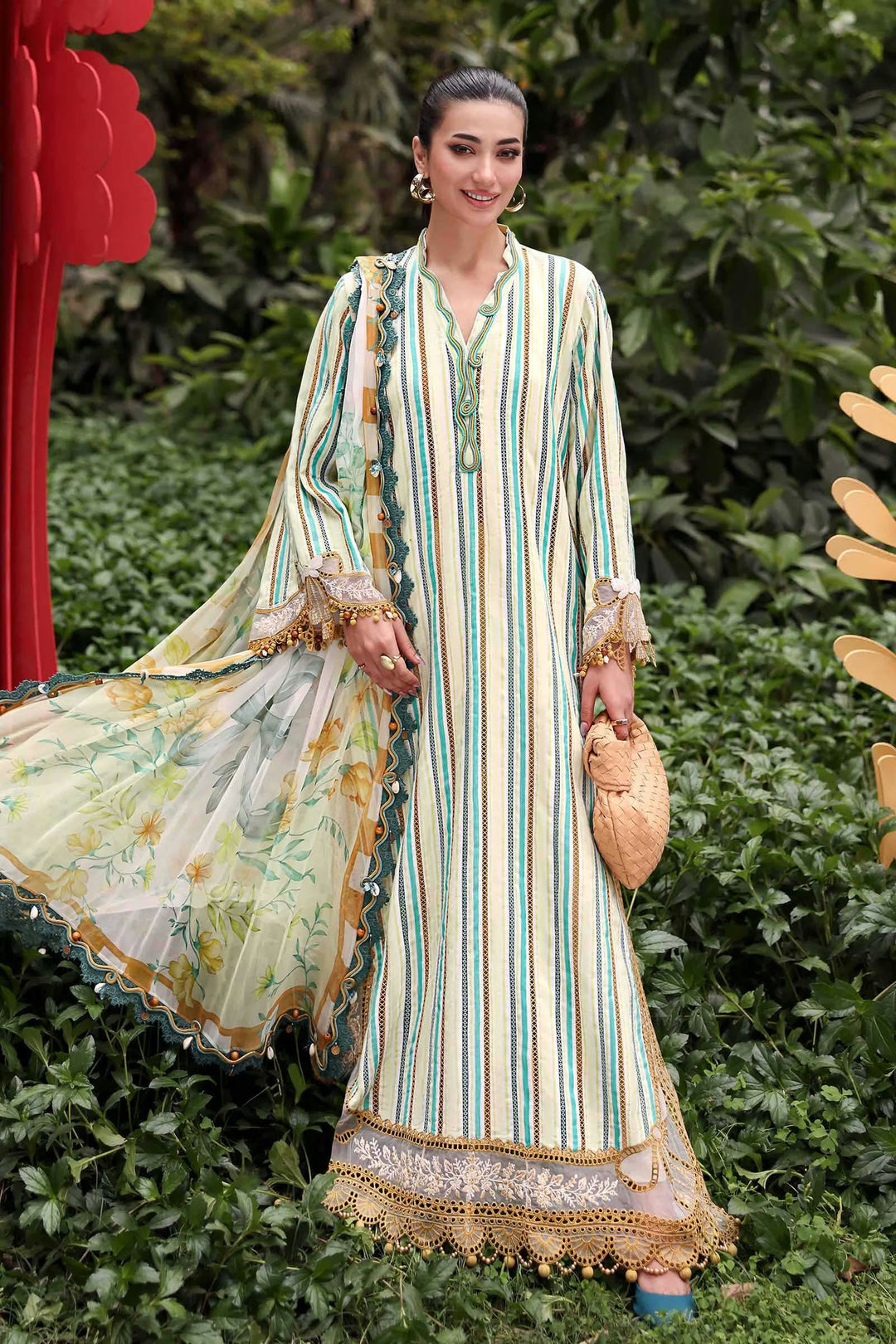 3 Piece Unstitched Embroidered Lawn Suit