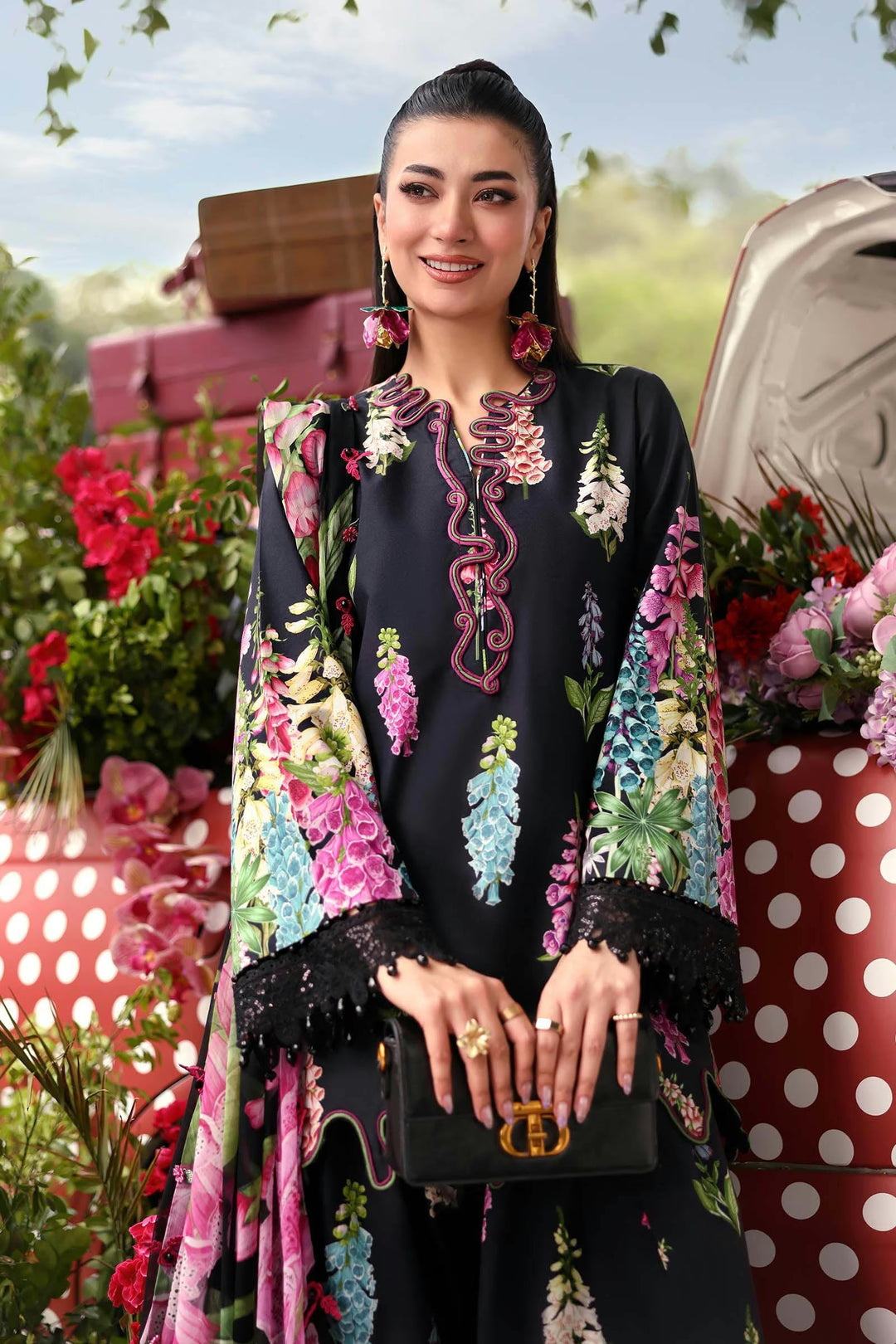 3 Piece Unstitched Embroidered Lawn Suit