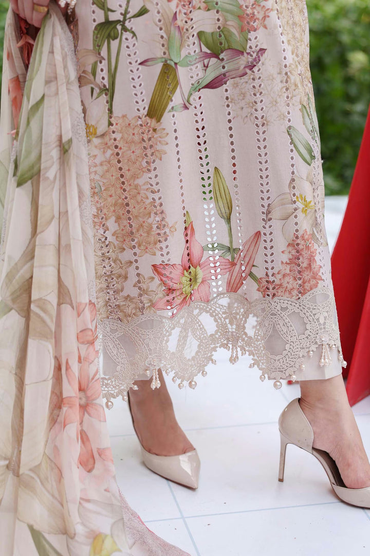 3 Piece Unstitched Embroidered Lawn Suit