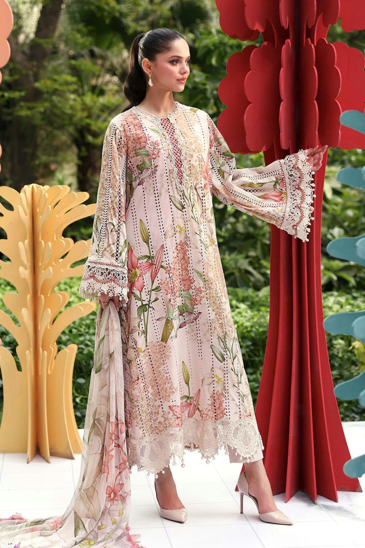 3 Piece Unstitched Embroidered Lawn Suit