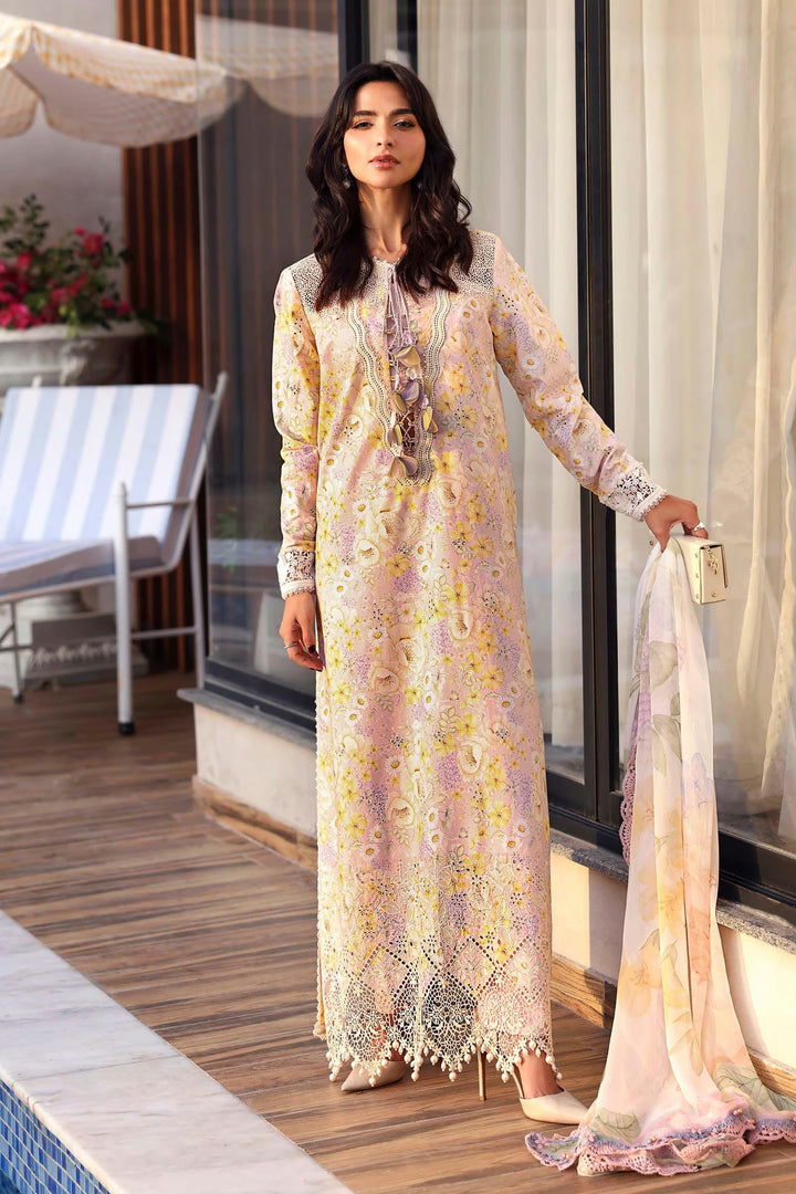 3 Piece Unstitched Embroidered Lawn Suit