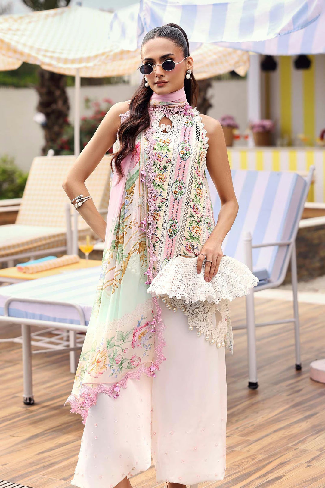 3 Piece Unstitched Embroidered Lawn Suit