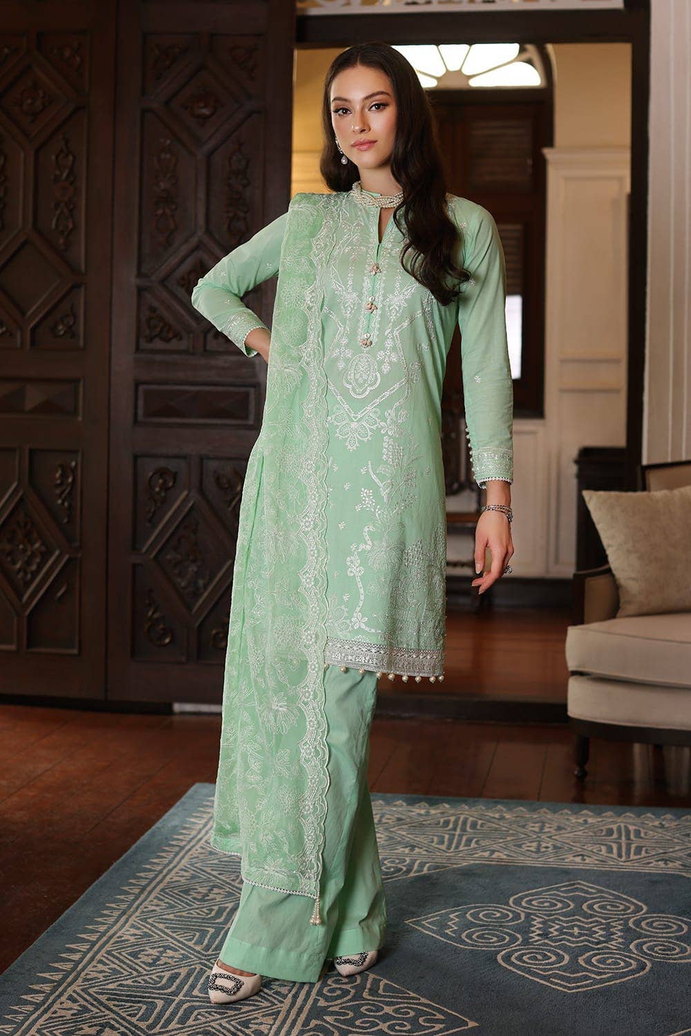 Gul Ahmed Embroidered Printed Lawn Suit