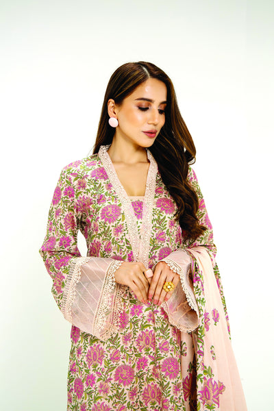 BAREEZE Printed Lawn  PR1577-Pink