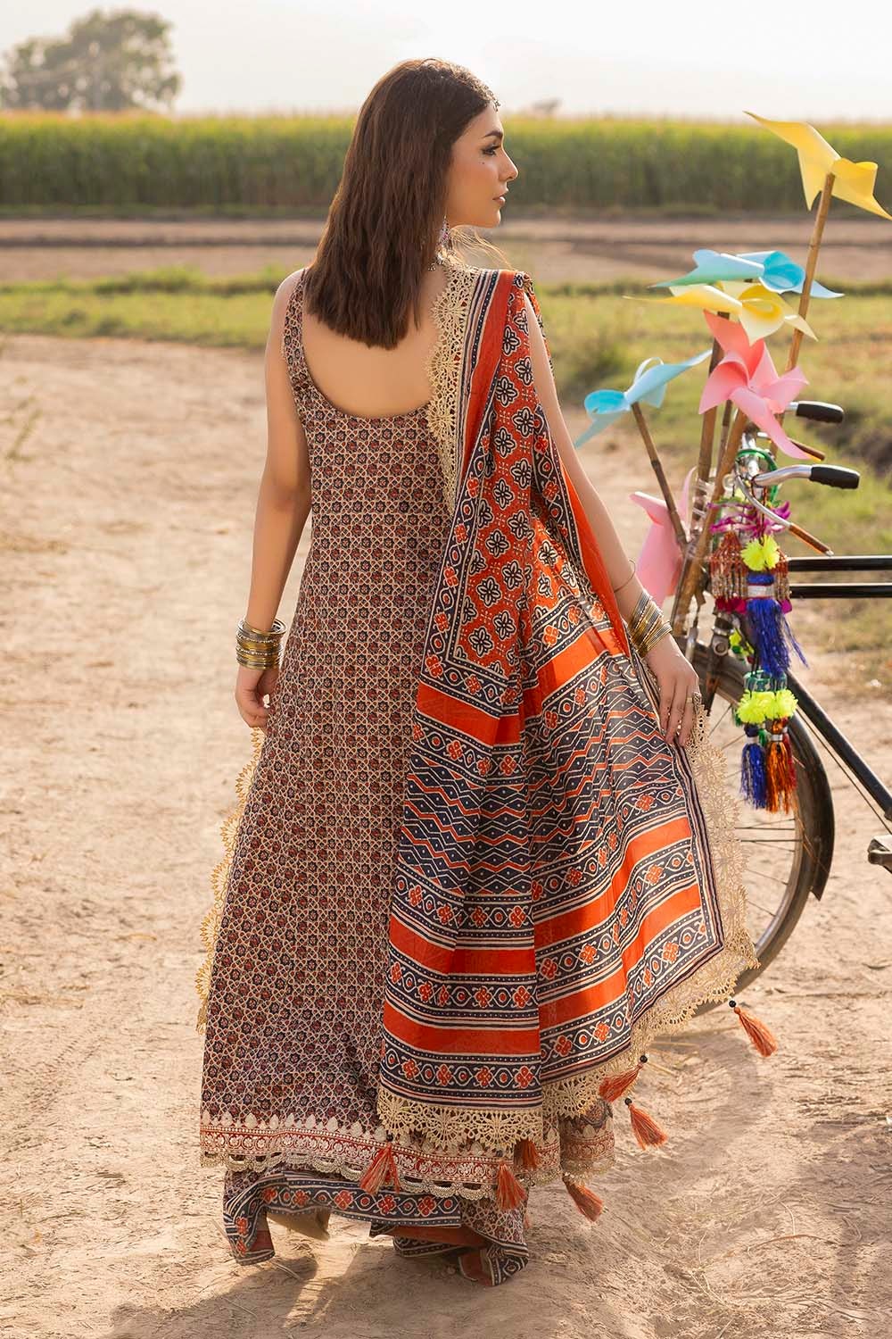 3 Piece Unstitched Embroidered Printed Lawn Suit